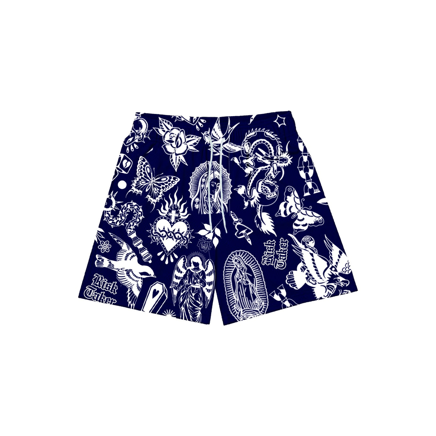 RISKTAKER Navy Blue Mesh Short