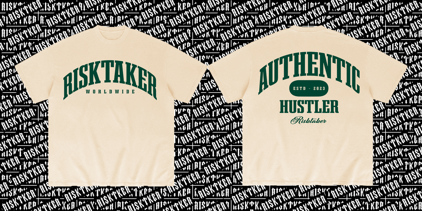 RISKTAKER "Authentic Hustler" Shirt (Cream)