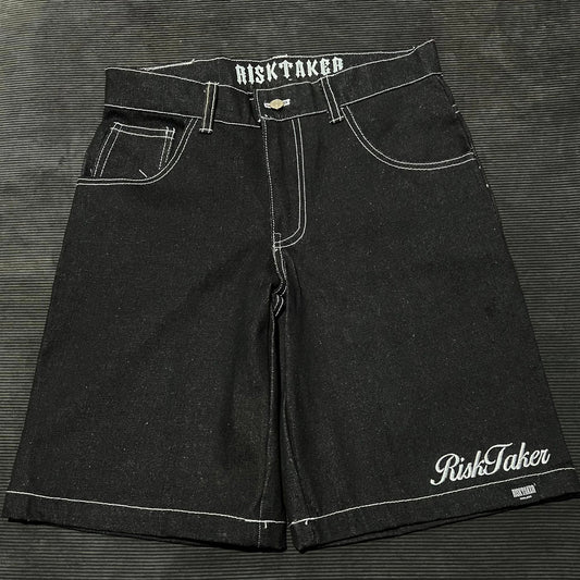 RISKTAKER " Jorts Denim Black "