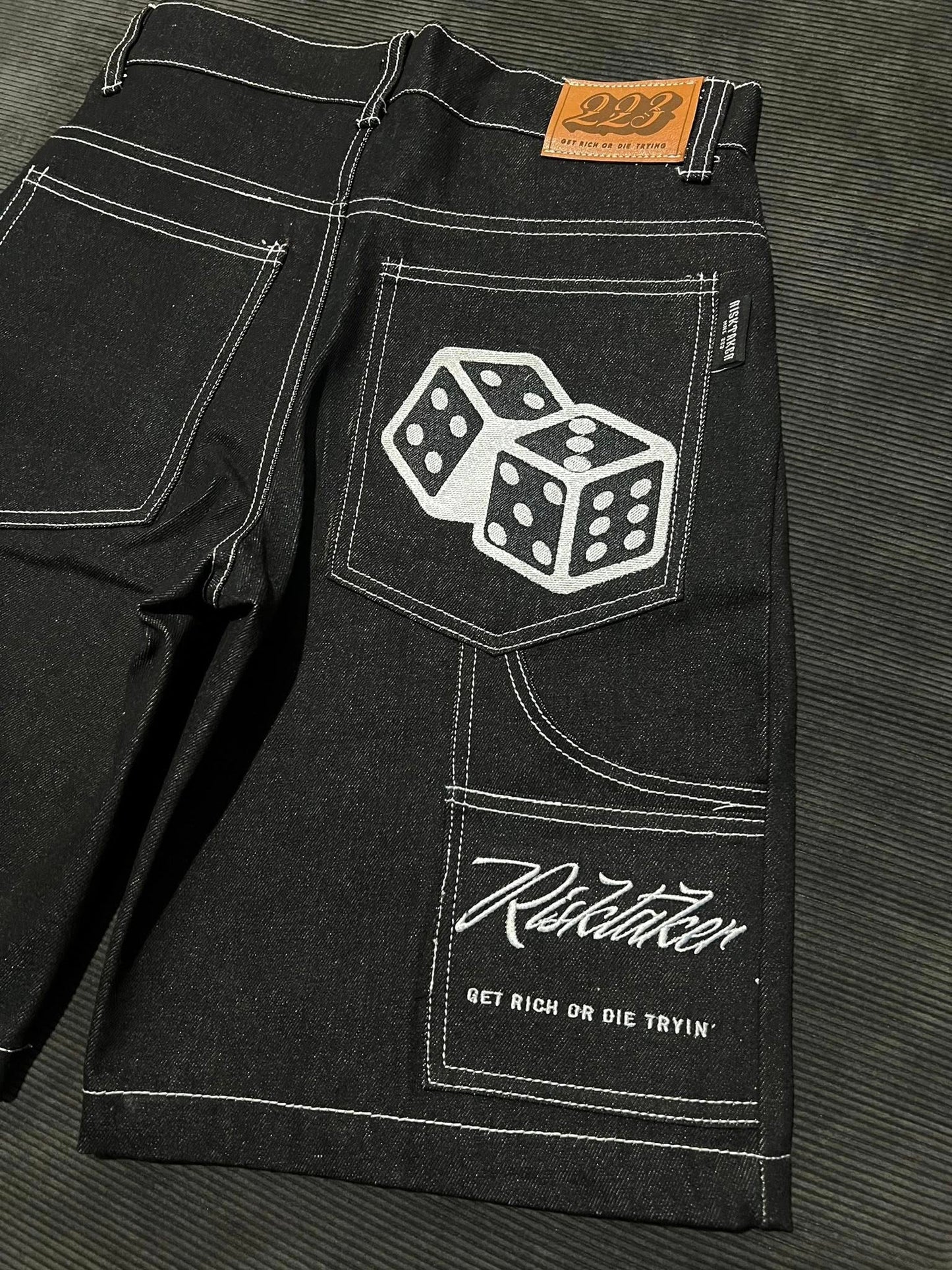 RISKTAKER " Jorts Denim Black "