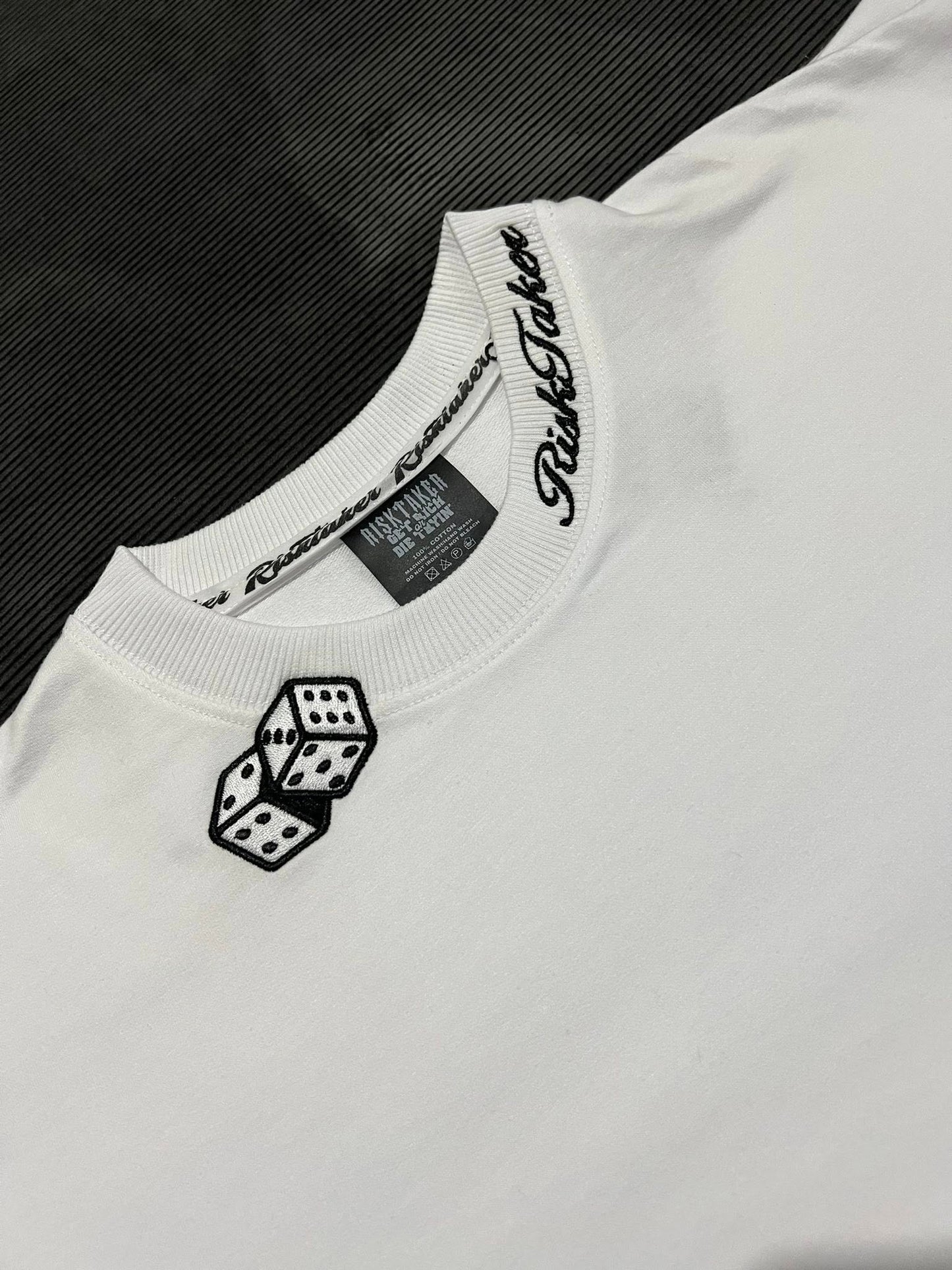 RISKTAKER "  Embroidery Dice " l WHITE